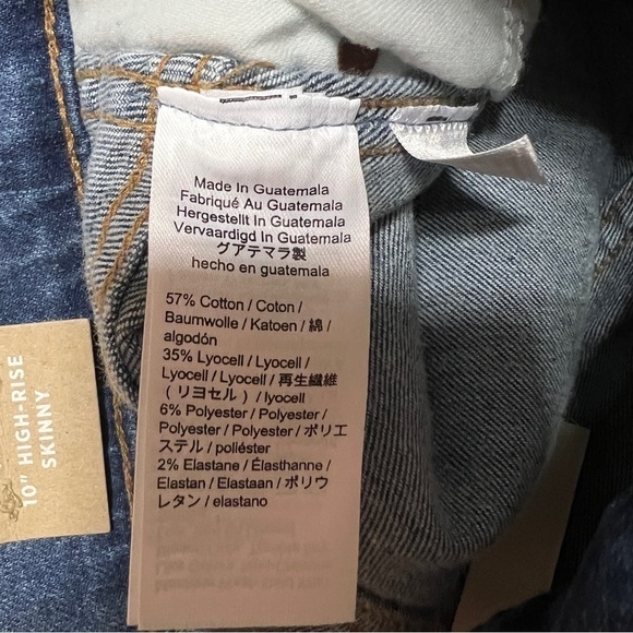 Madewell NWT 10" High Rise Skinny Jeans Dewitt Wash Button Front Tencel Size 25 - Picture 14 of 15